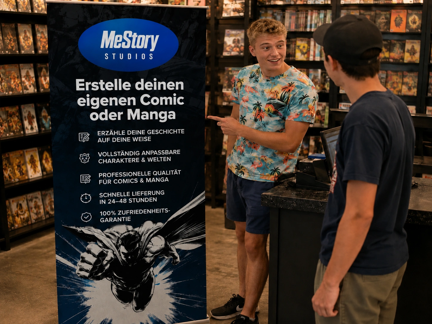 MeStory in einem Comic-Shop